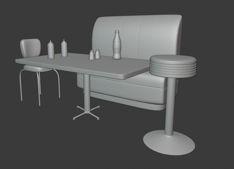 1950s Diner Assets 3D model_3