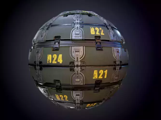 Sci-Fi Military Seamless PBR Texture 07 Texture