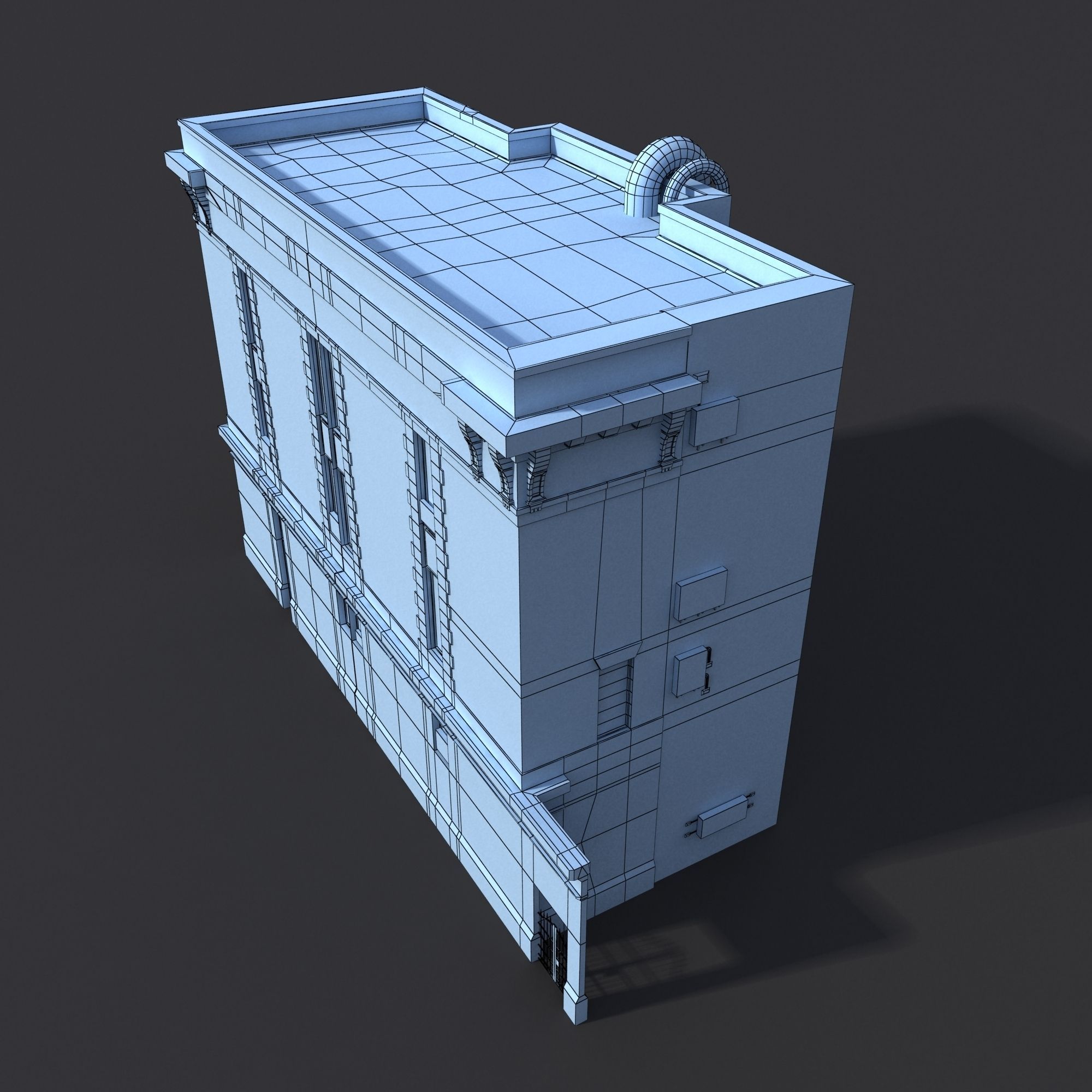 Fire Station Building Low Poly Low-poly 3D model_13