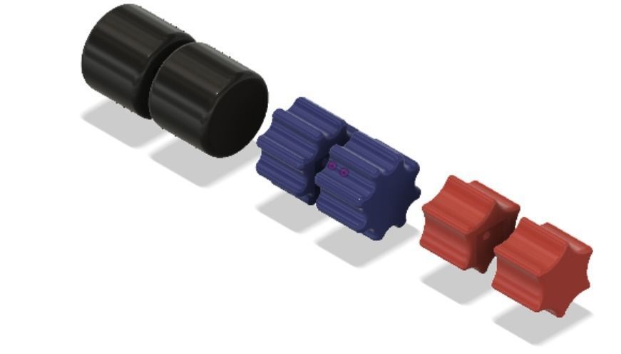 Throttle Pitch Mixture handles 3D for DIY Flight Sim 3D print model_2