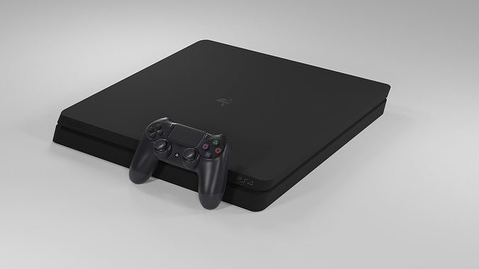Sony Playstation 4 Slim Low Poly Free 3D model Free low-poly 3D model