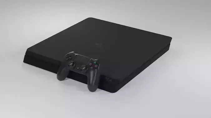Sony Playstation 4 Slim Low Poly Free 3D model Free low-poly 3D model