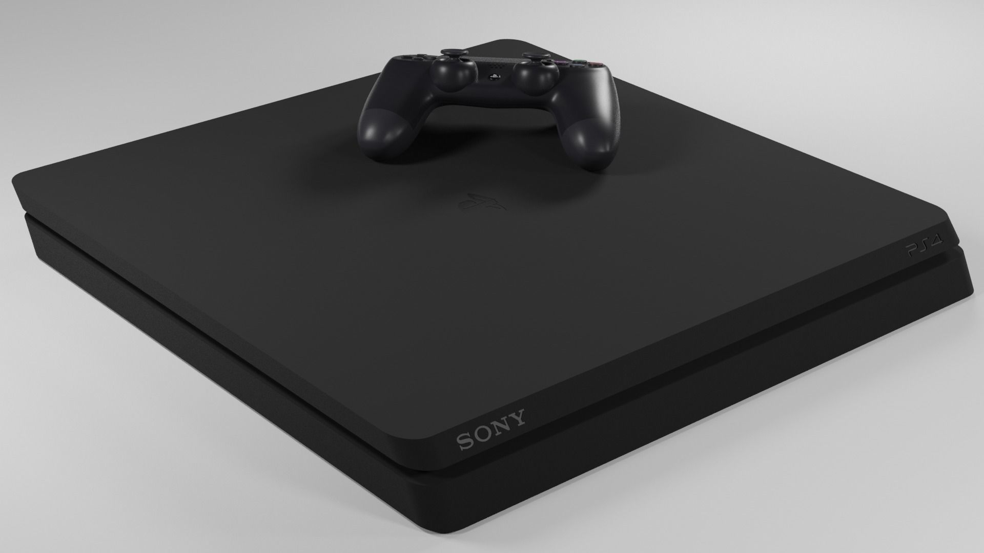 Sony Playstation 4 Slim Low Poly Free 3D model Free low-poly 3D model_3