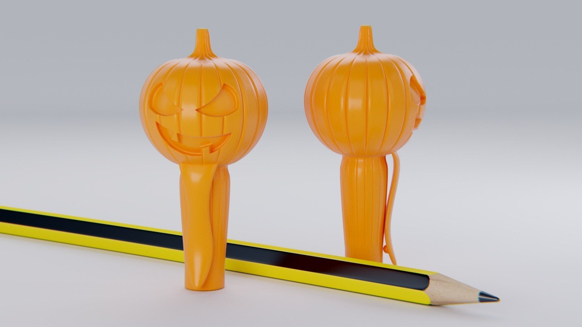 Pumpkin Pencil Cap 3D print model_0