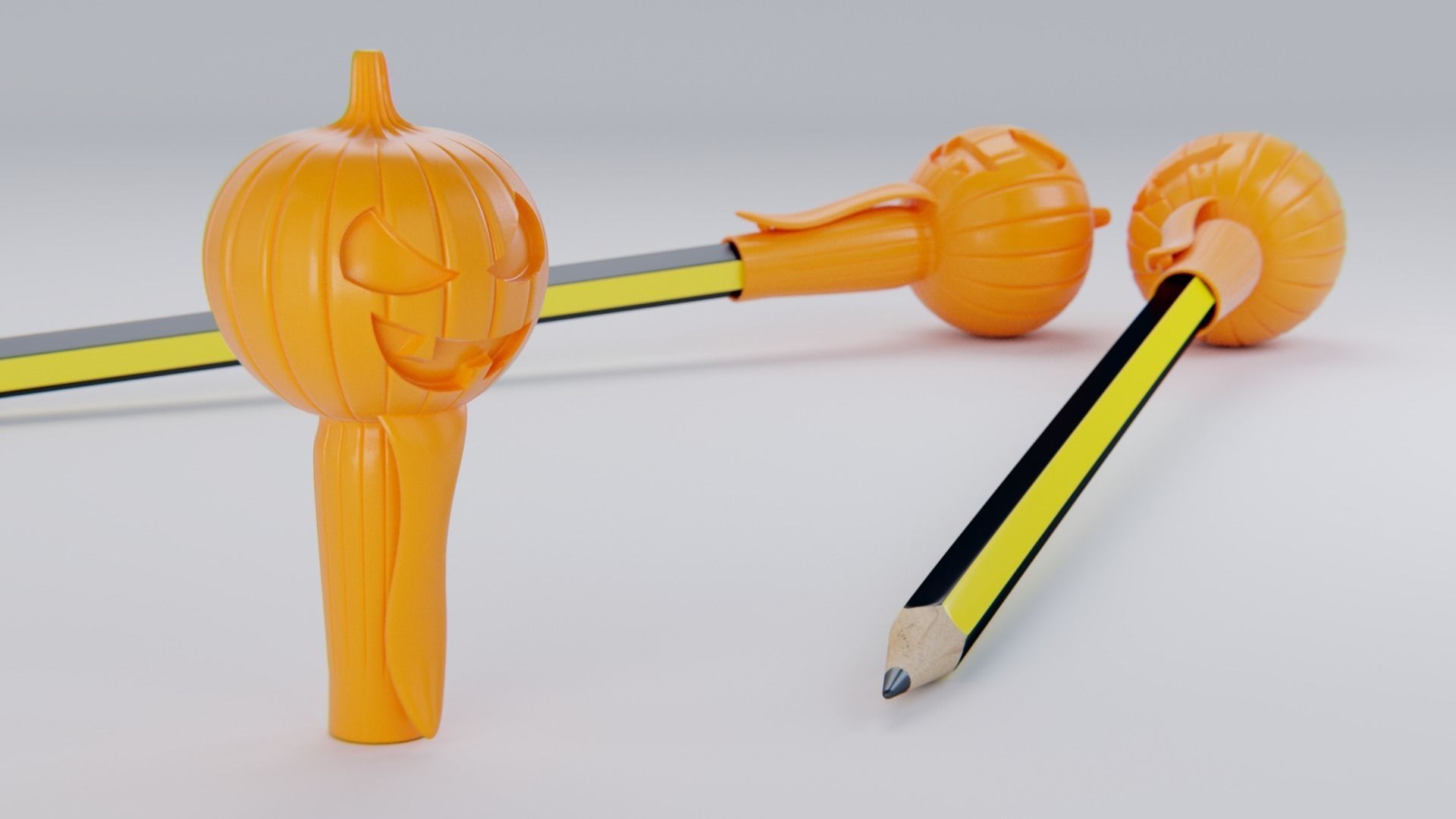 Pumpkin Pencil Cap 3D print model_1