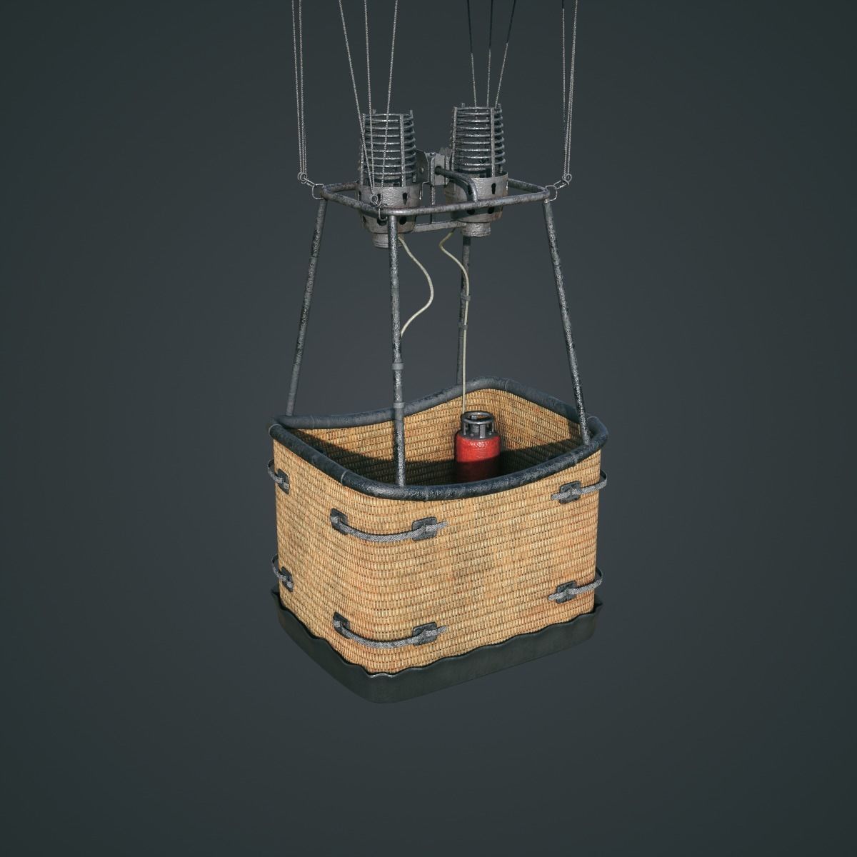 Air Ballon Low-poly 3D model_3