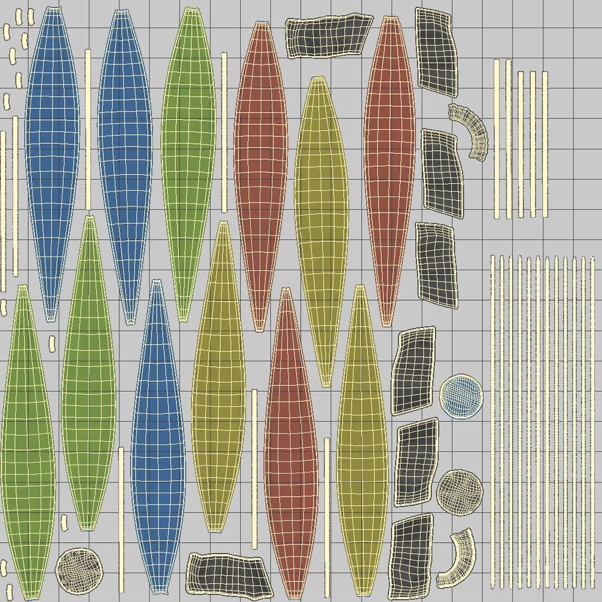 Air Ballon Low-poly 3D model_7