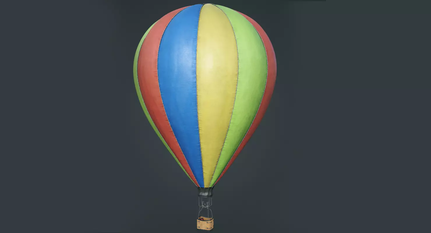 Air Ballon Low-poly 3D model_0