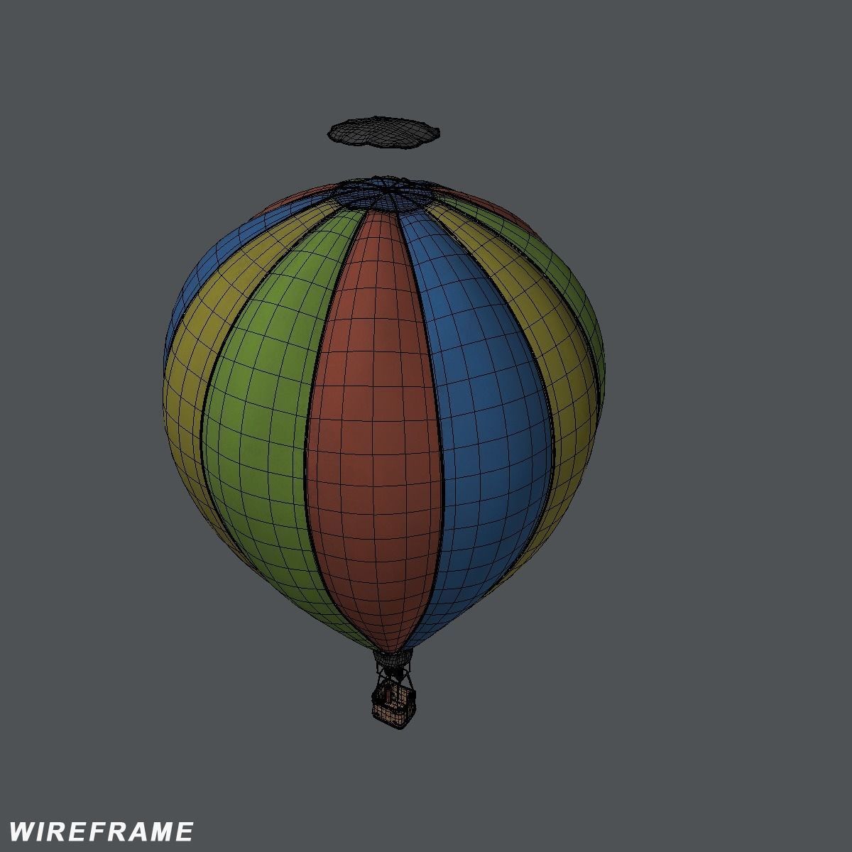 Air Ballon Low-poly 3D model_5