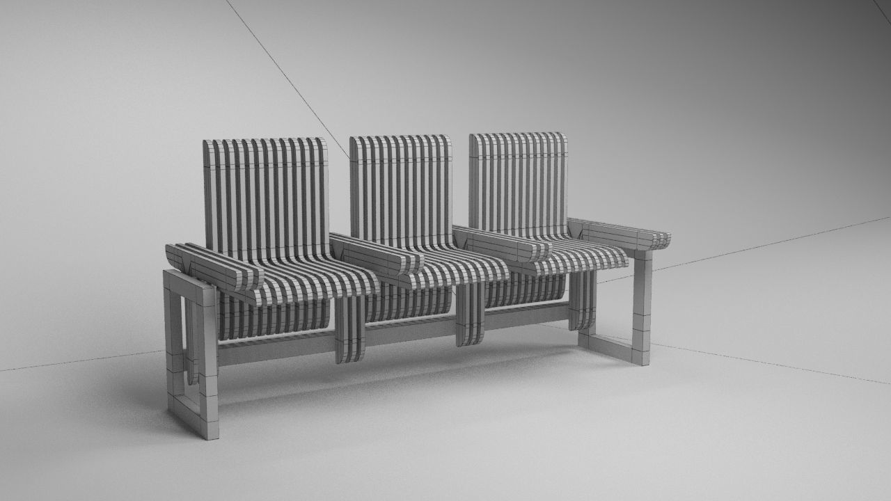 design bench transformer Low-poly 3D model_9