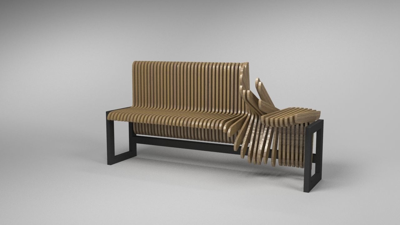 design bench transformer Low-poly 3D model_7