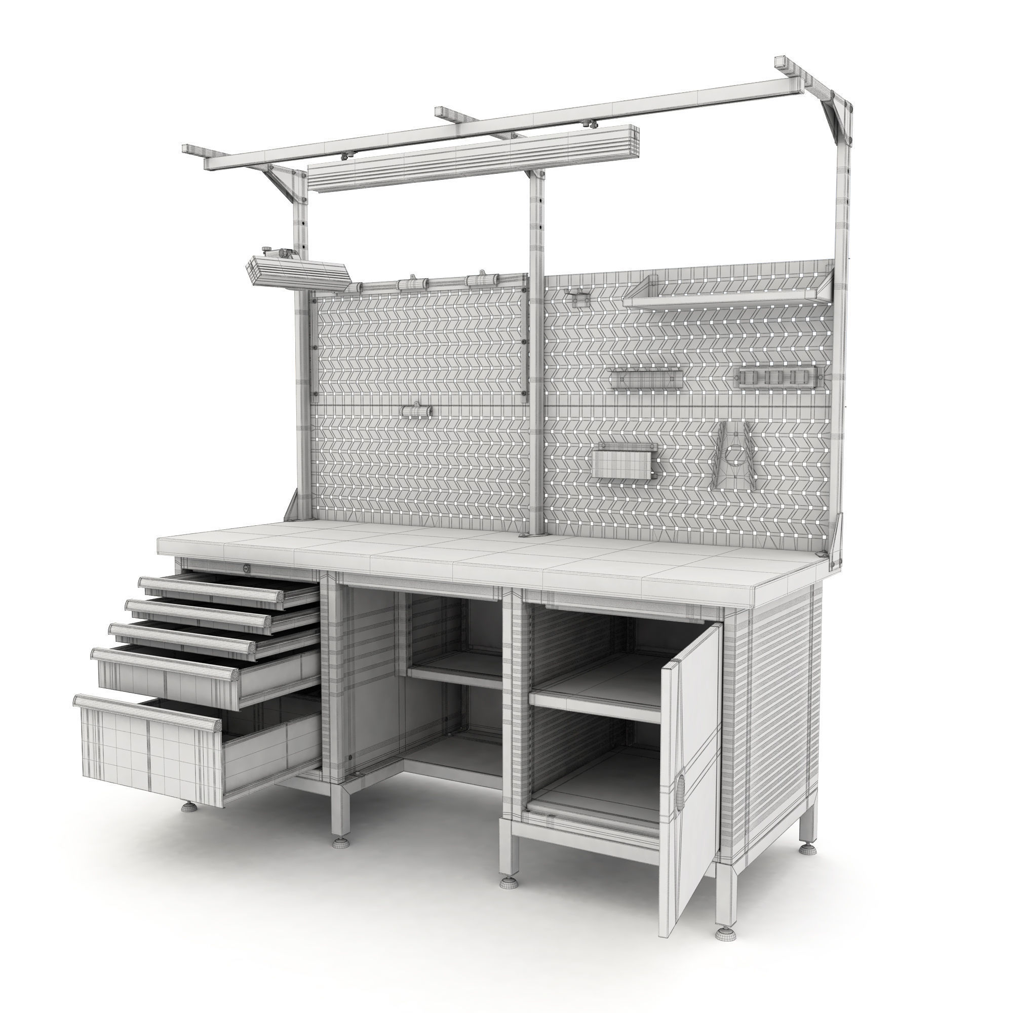 adjustable workbench d5t 1900x720x2055 3D model_10