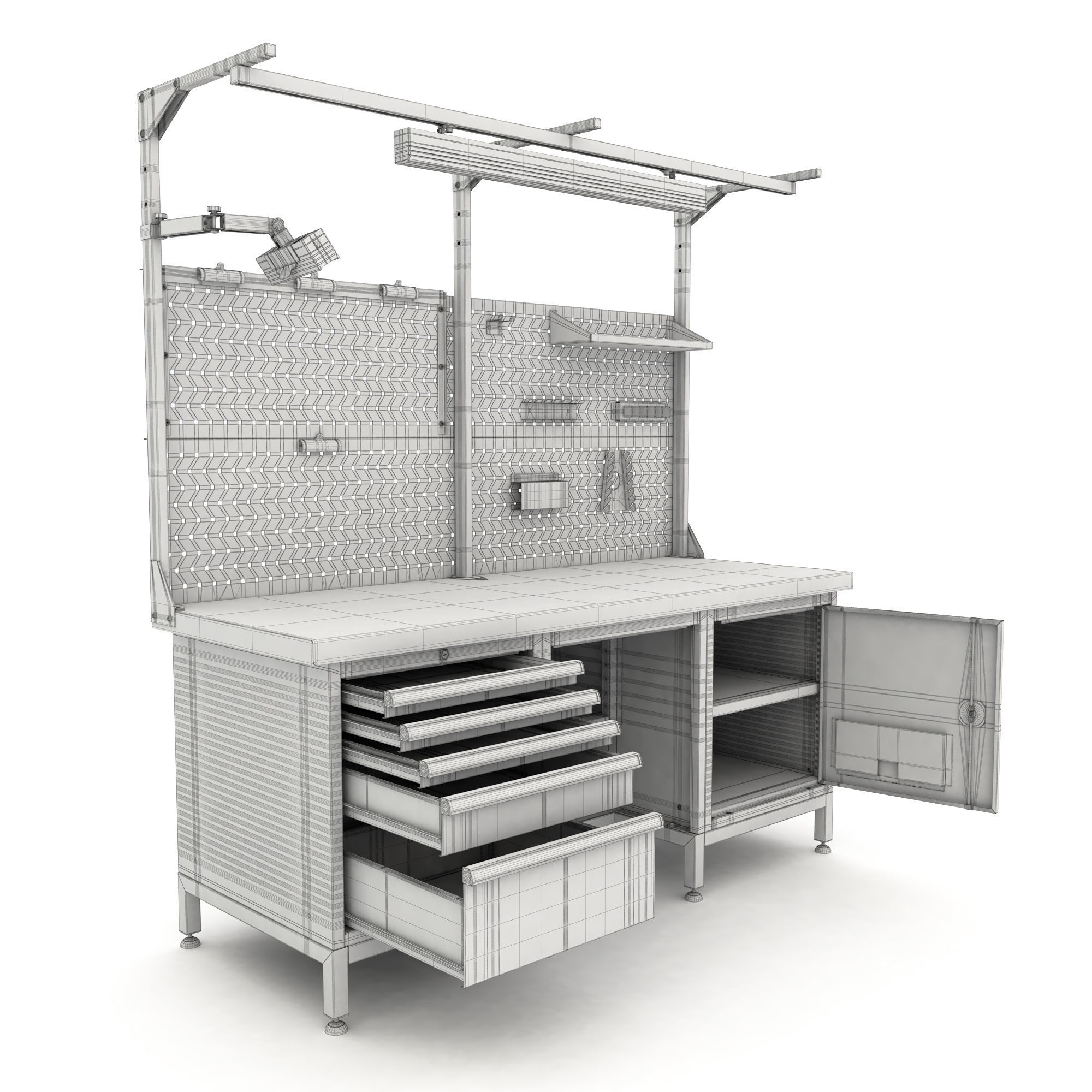adjustable workbench d5t 1900x720x2055 3D model_11
