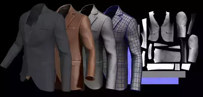 Suit for Marvelous Designer Video and File 3D model