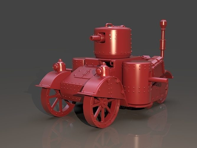 Steampunk Tank High Poly Version 3D model