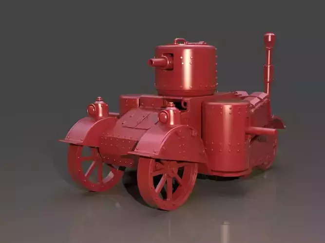 Steampunk Tank High Poly Version 3D model