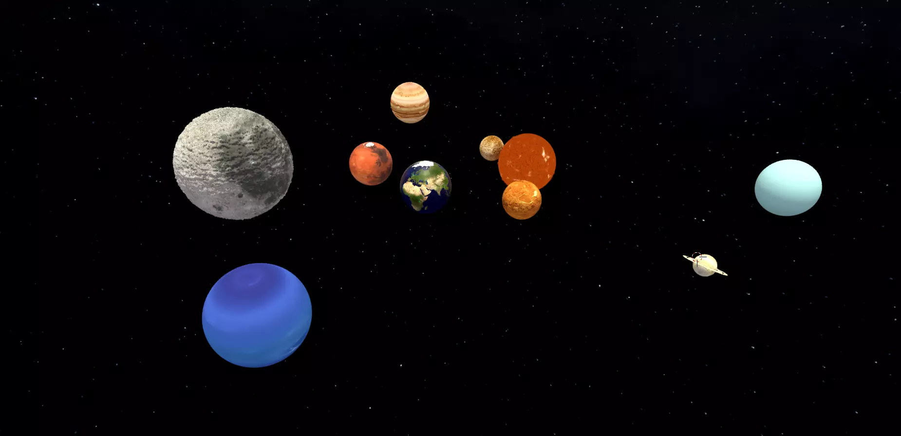 Solar system space and planets 3D model_0