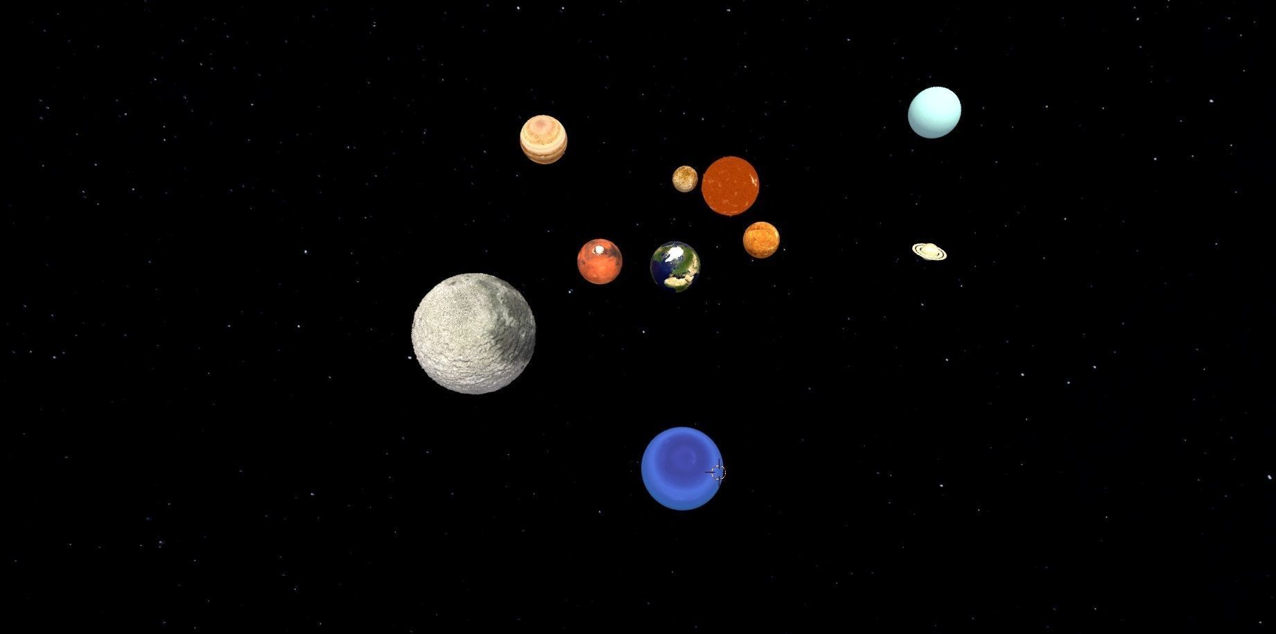 Solar system space and planets 3D model_1