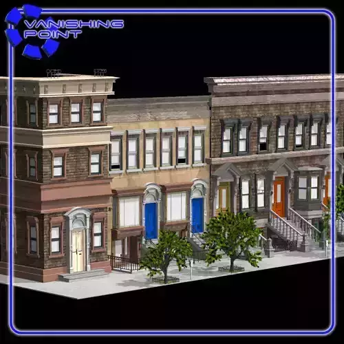 Brownstone Street Scene 1