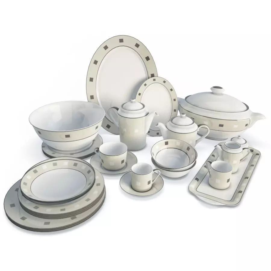 Ceramic Dinnerware 3D model_0