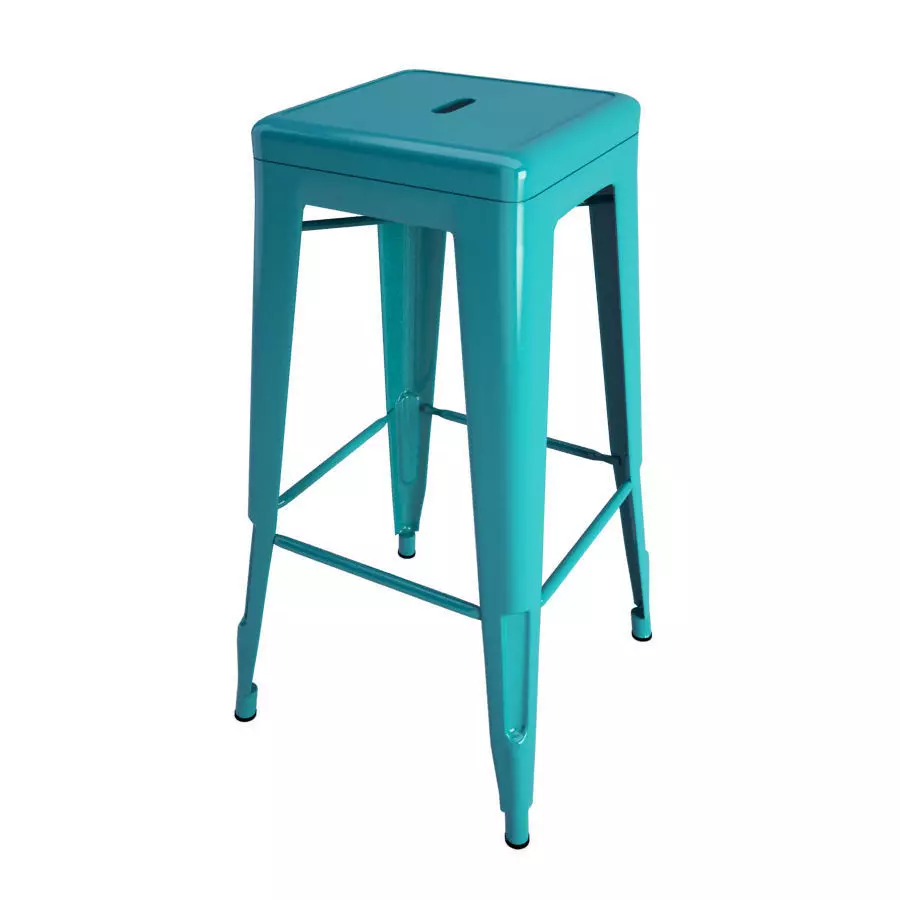 Tolix Metallic Stool 3D model_0