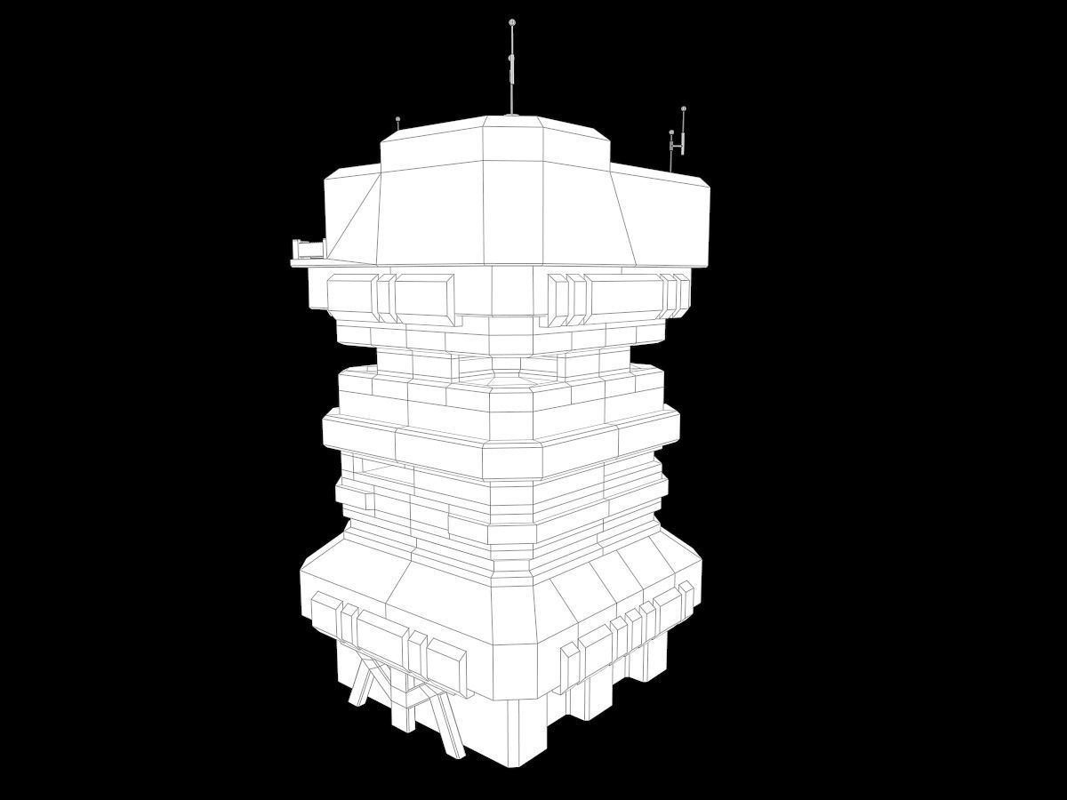 Lowpoly Modular Scifi Building 03 Low-poly 3D model_20