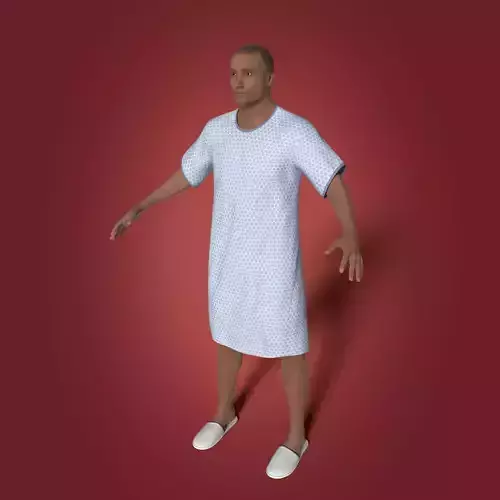 Old Arab - Indian Man - Hospital Patient 3D model