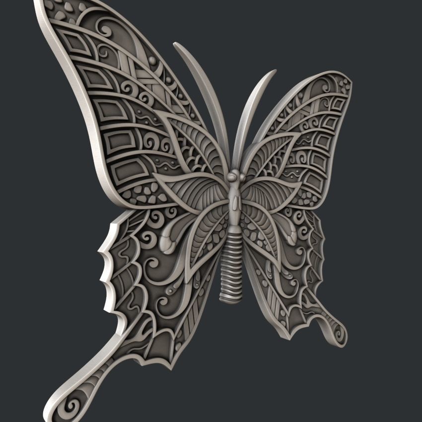 3d STL models for CNC router butterfly 3D model_1