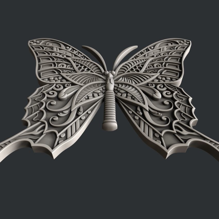 3d STL models for CNC router butterfly 3D model_3
