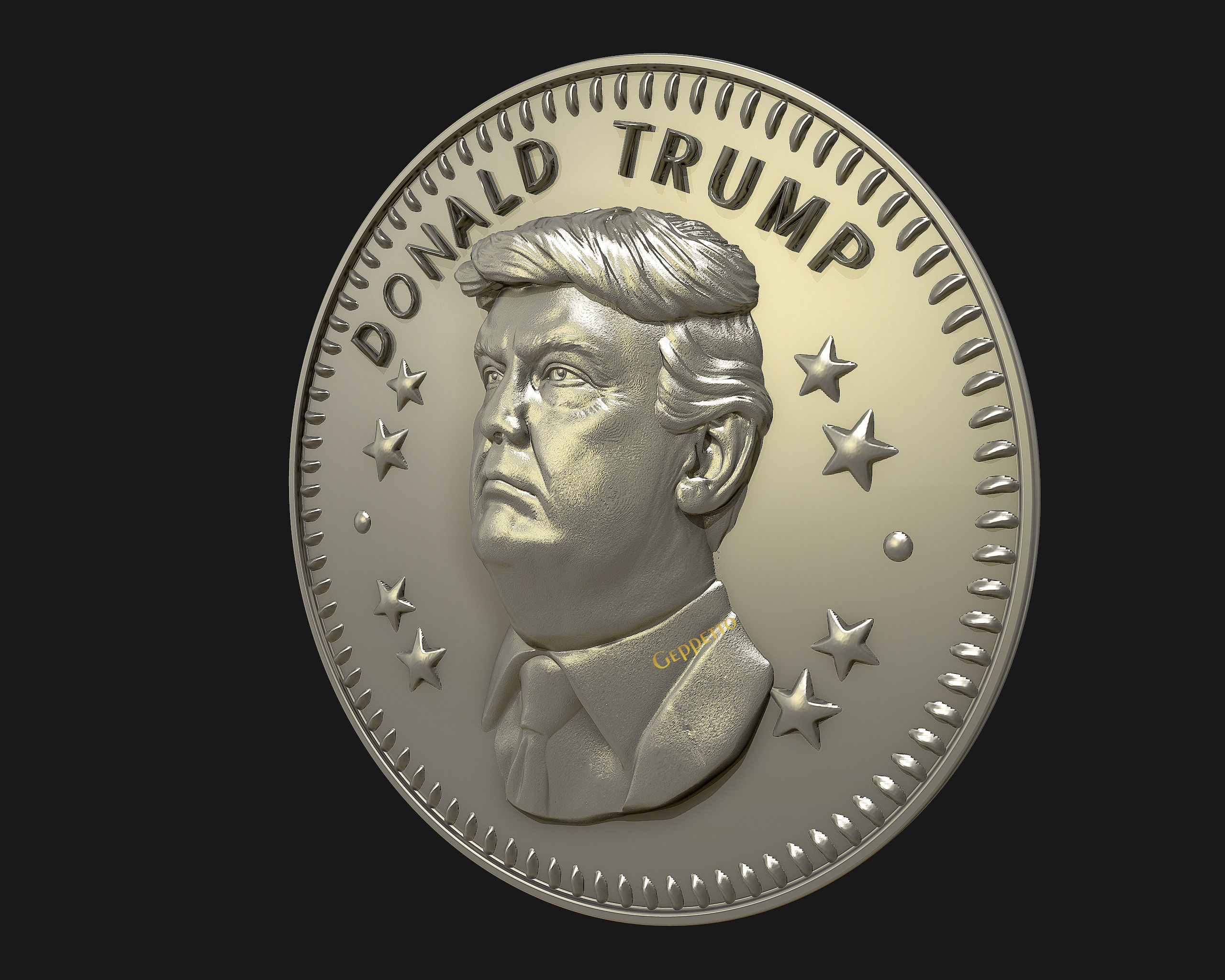 Donald Trump coin ready to 3D print 3D print model_8