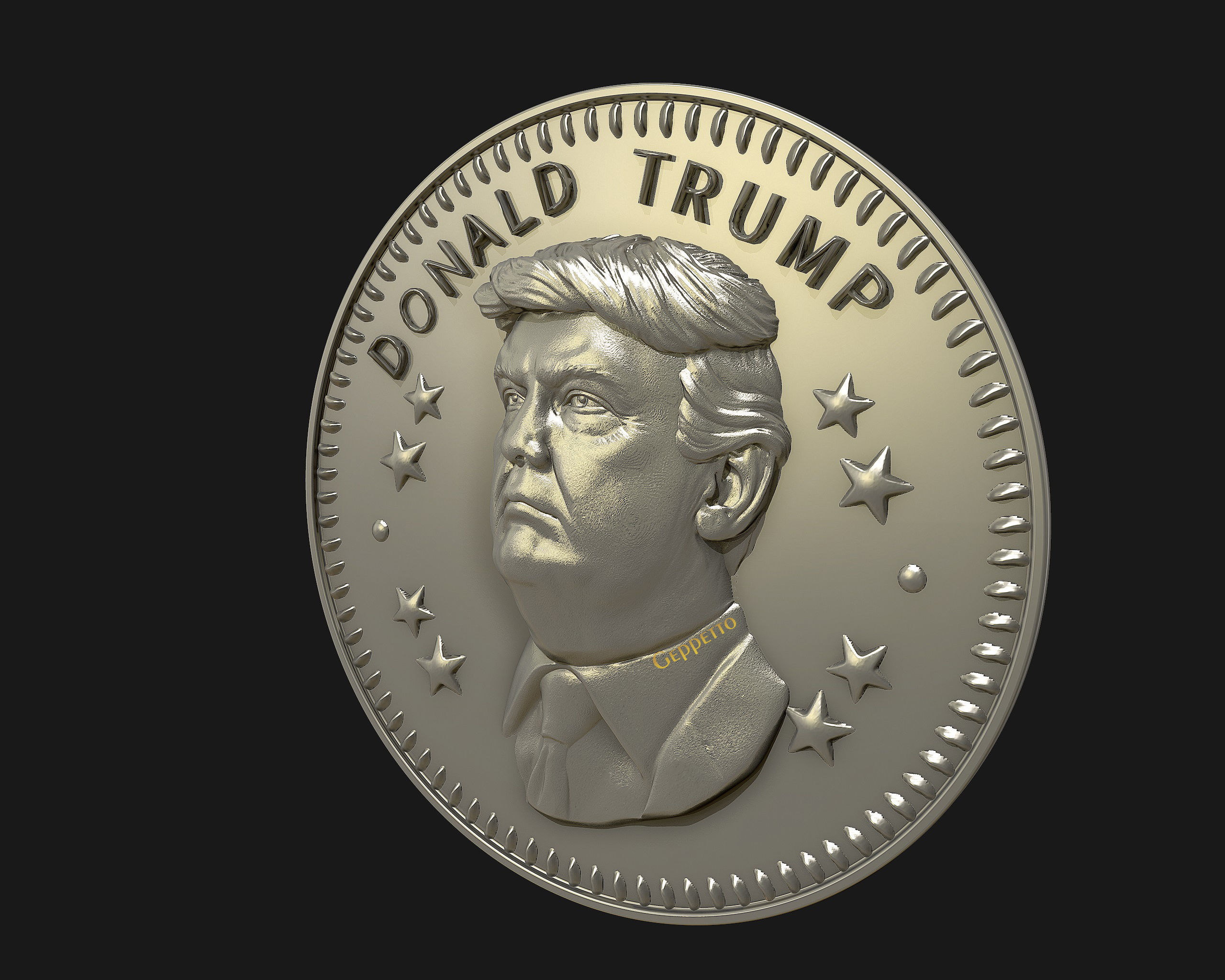 Donald Trump coin ready to 3D print 3D print model_9