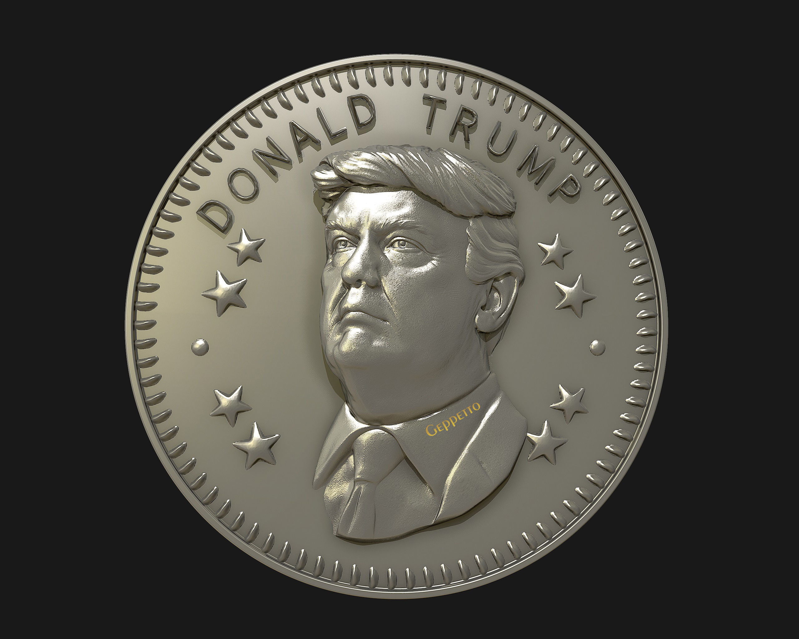 Donald Trump coin ready to 3D print 3D print model_10