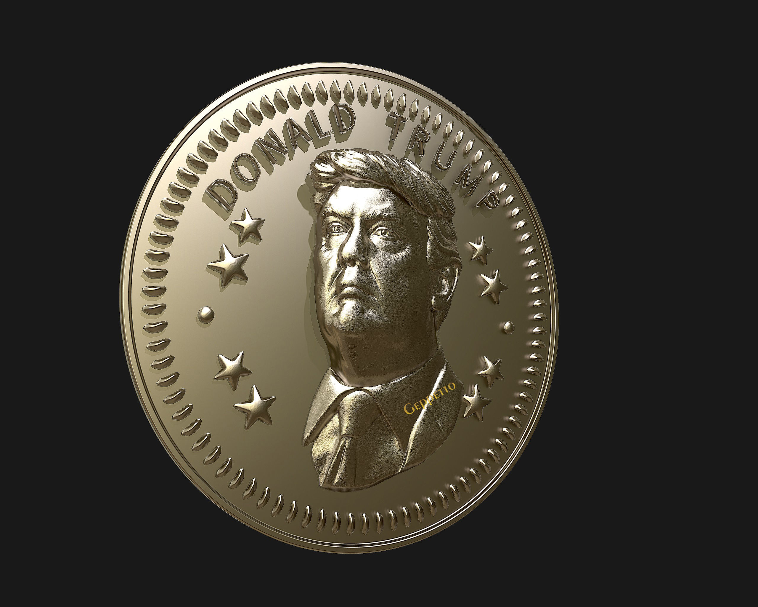 Donald Trump coin ready to 3D print 3D print model_5