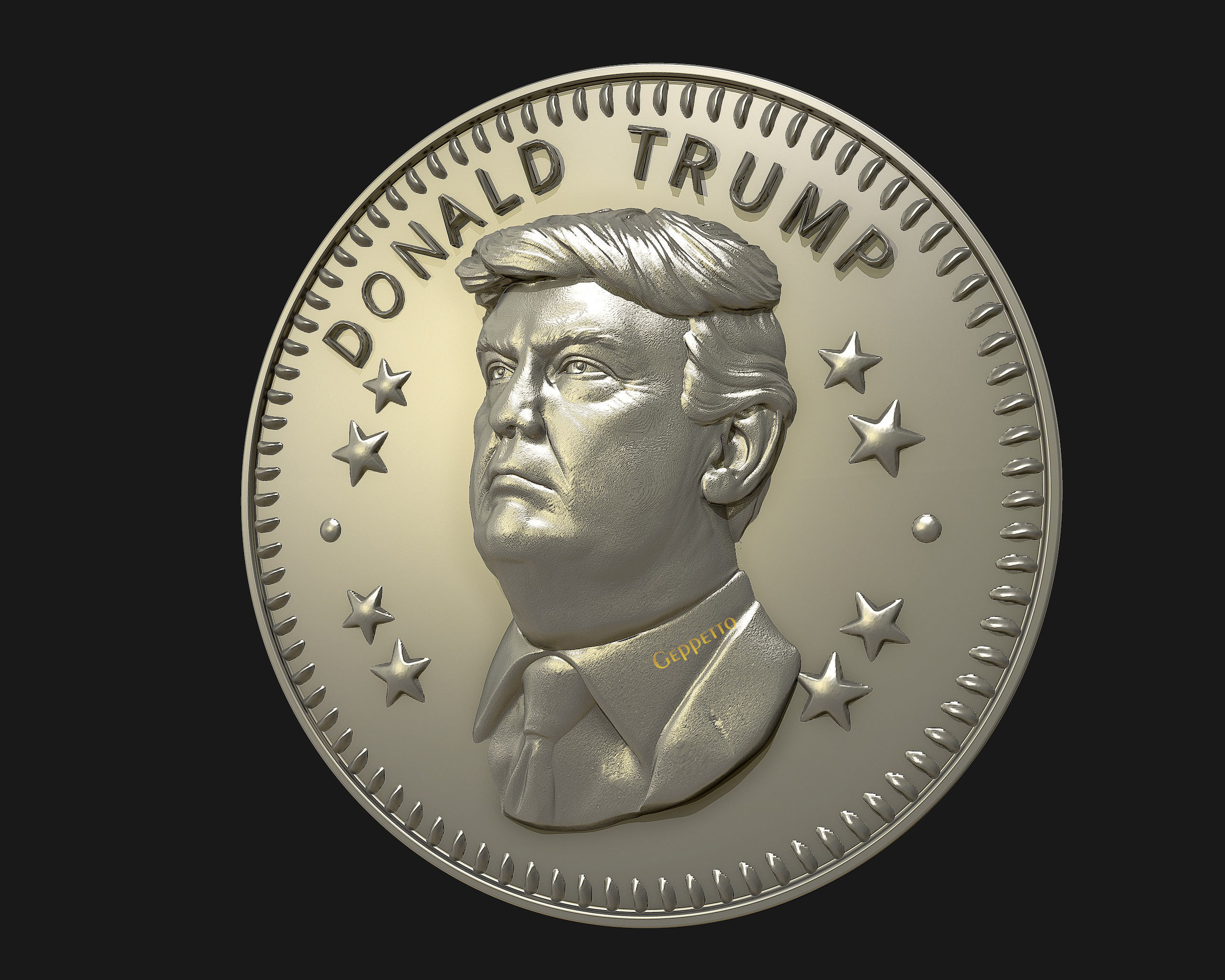 Donald Trump coin ready to 3D print 3D print model_7