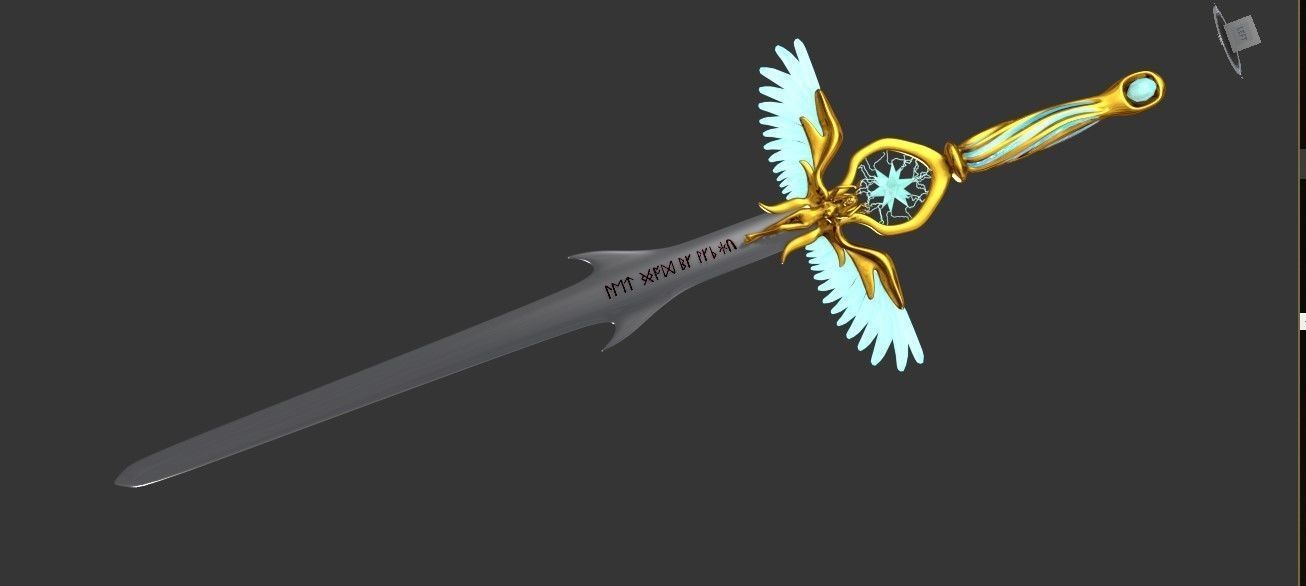 Angel sword Low-poly 3D model_10