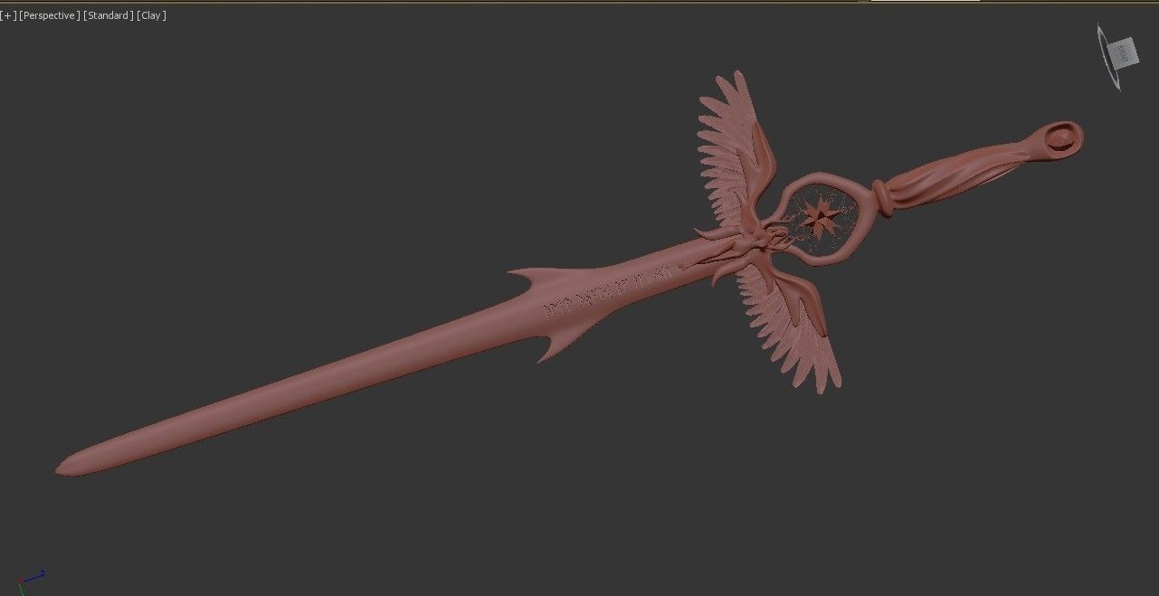 Angel sword Low-poly 3D model_3
