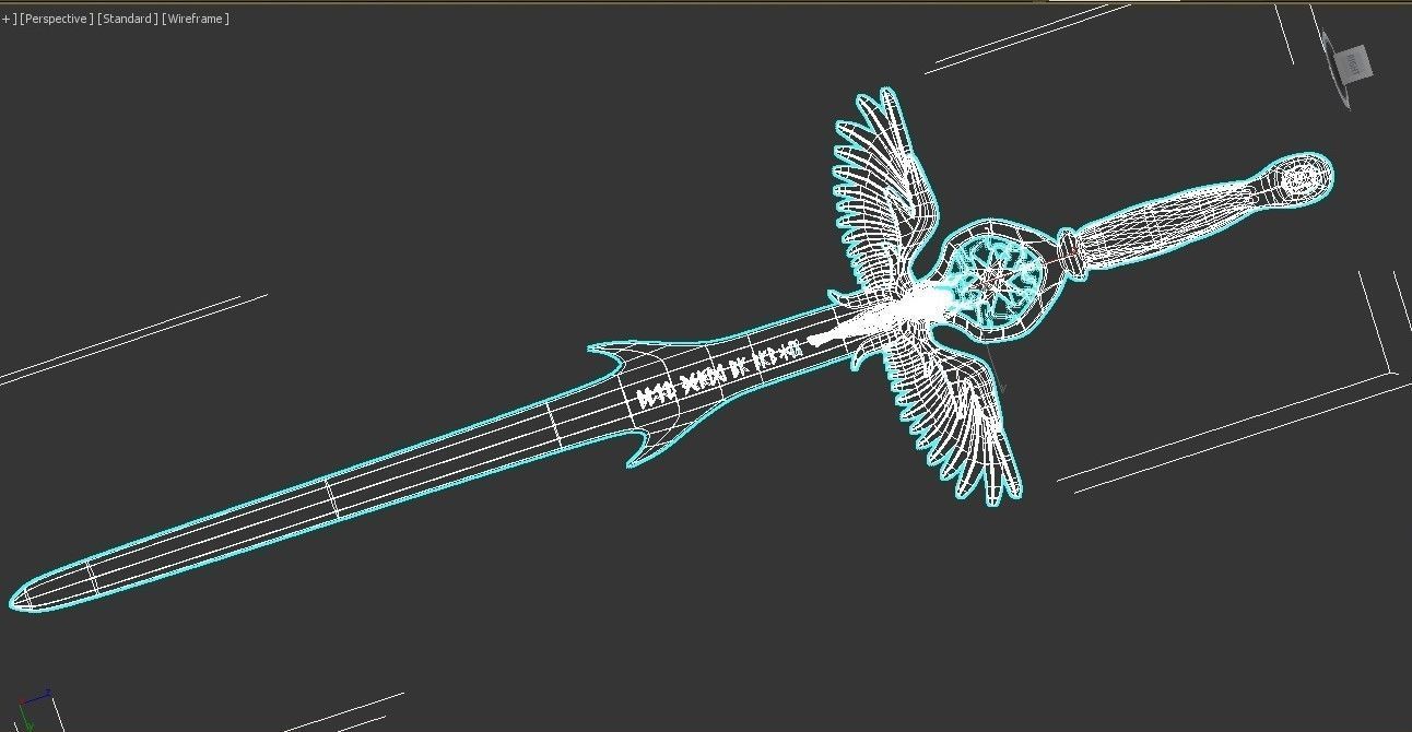 Angel sword Low-poly 3D model_11