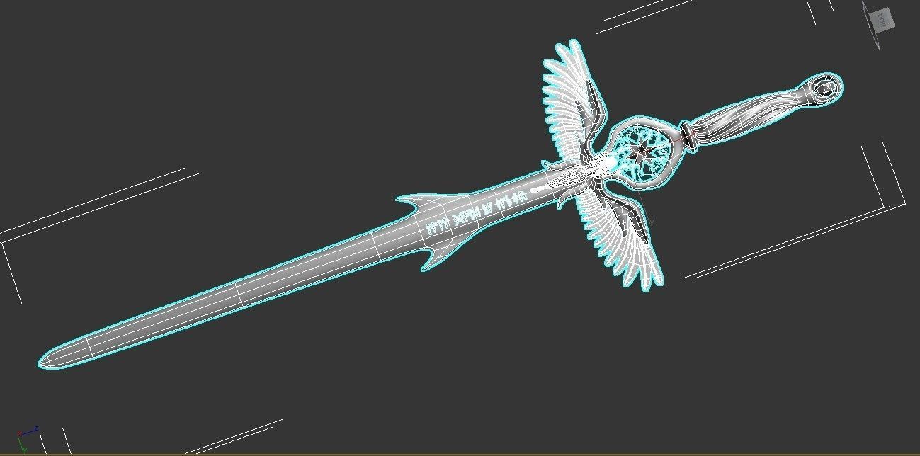 Angel sword Low-poly 3D model_8