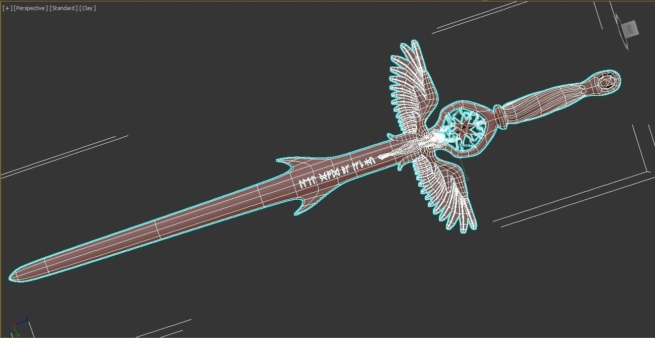 Angel sword Low-poly 3D model_12