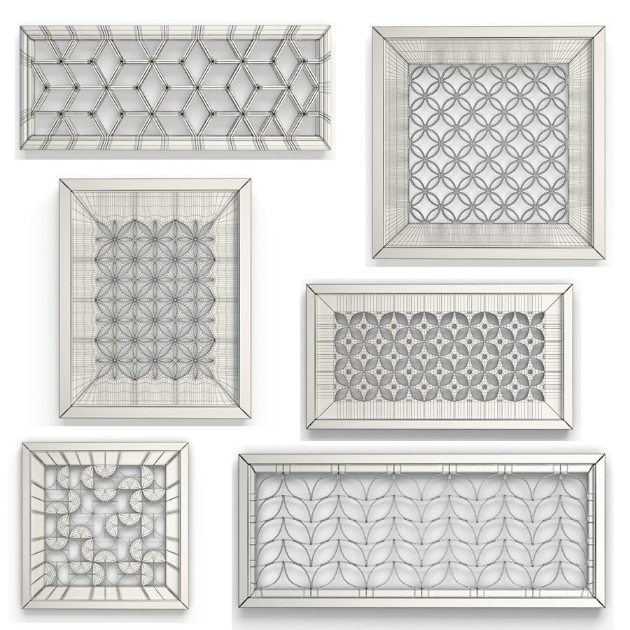 6 Openwork Wall Decoration 3D model_1