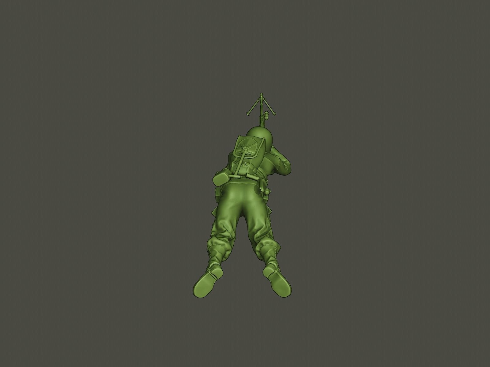 American soldier ww2 shoot lying down A3 3D print model_4