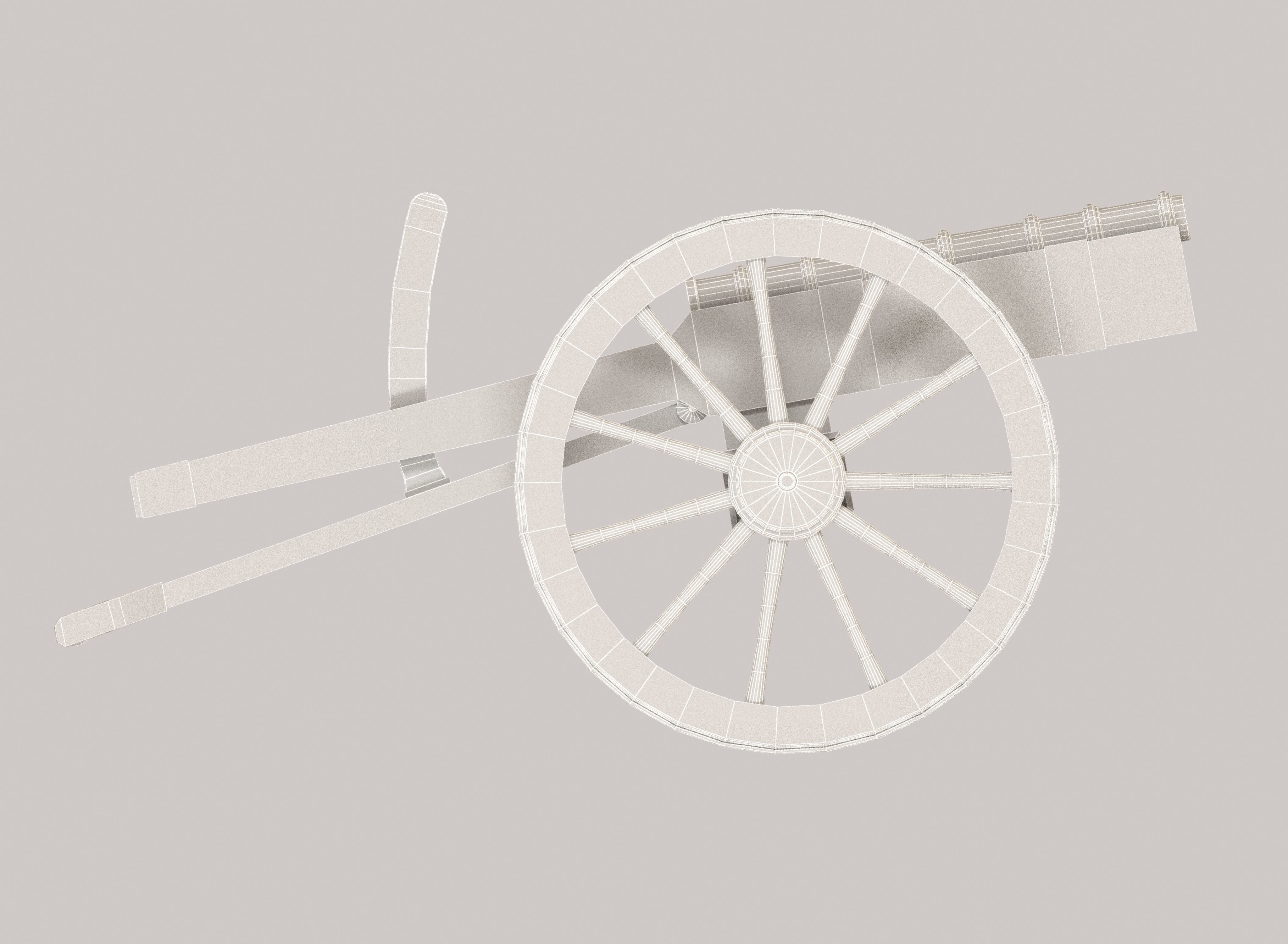 Medieval cannon Low-poly 3D model_27