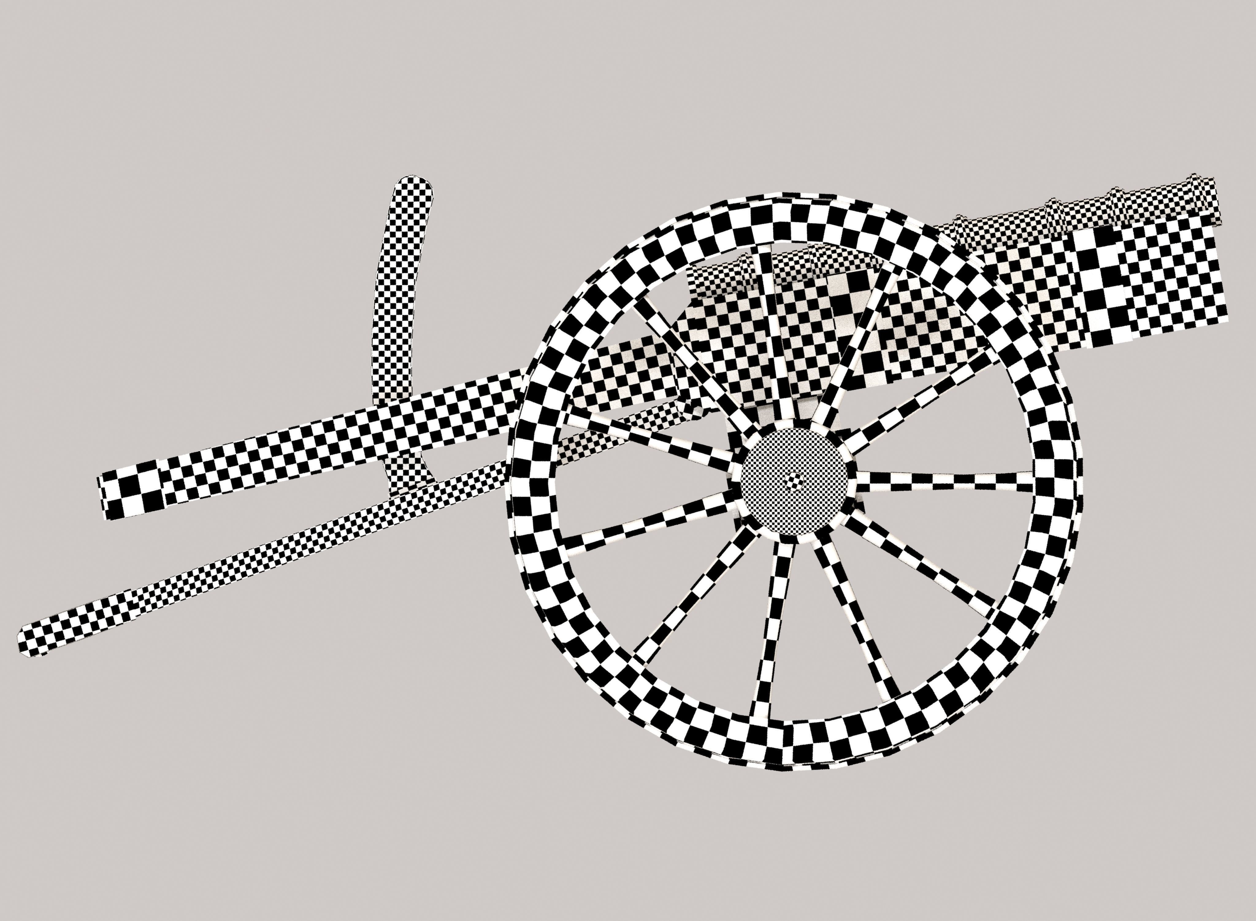 Medieval cannon Low-poly 3D model_18