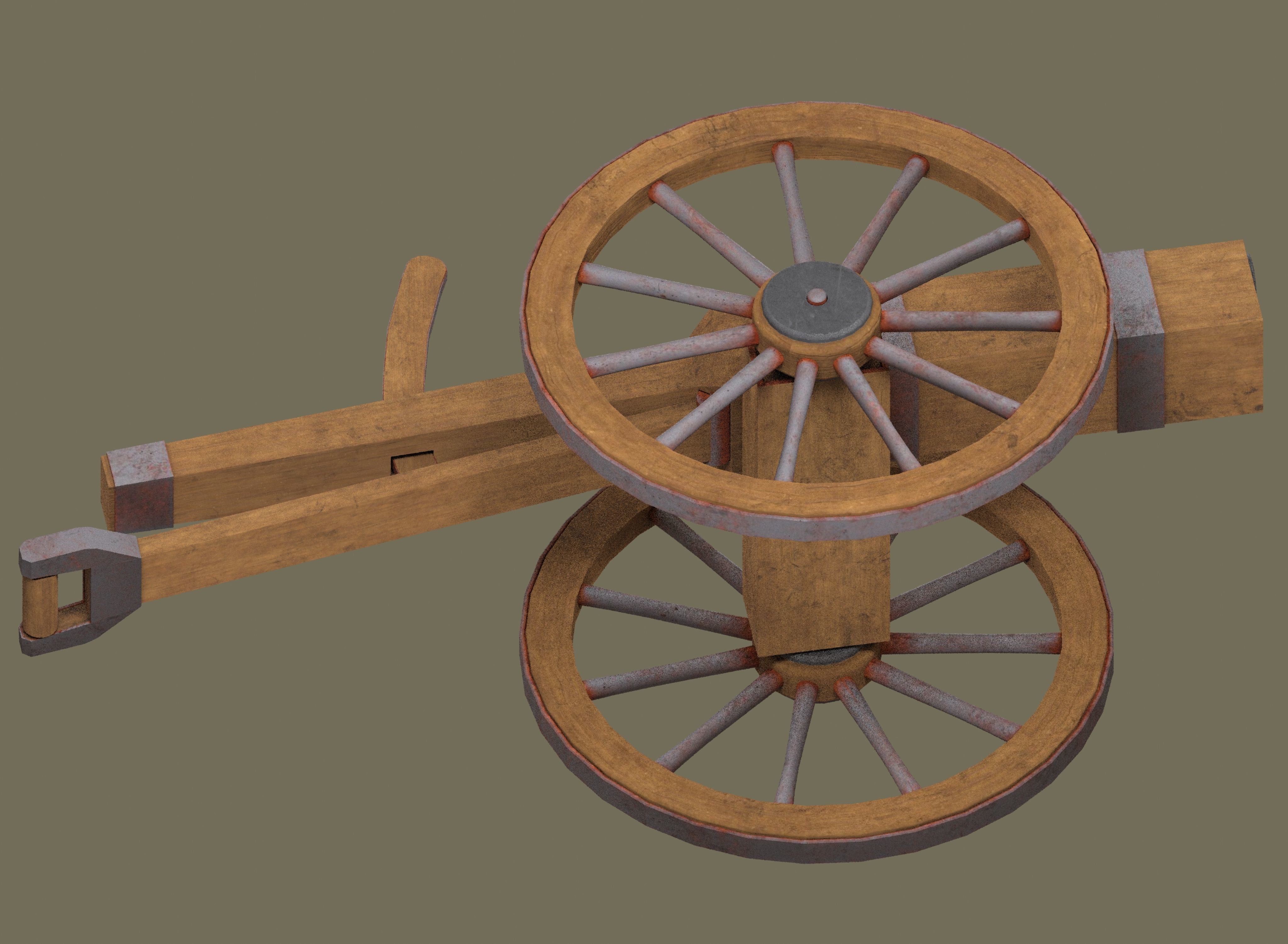 Medieval cannon Low-poly 3D model_15
