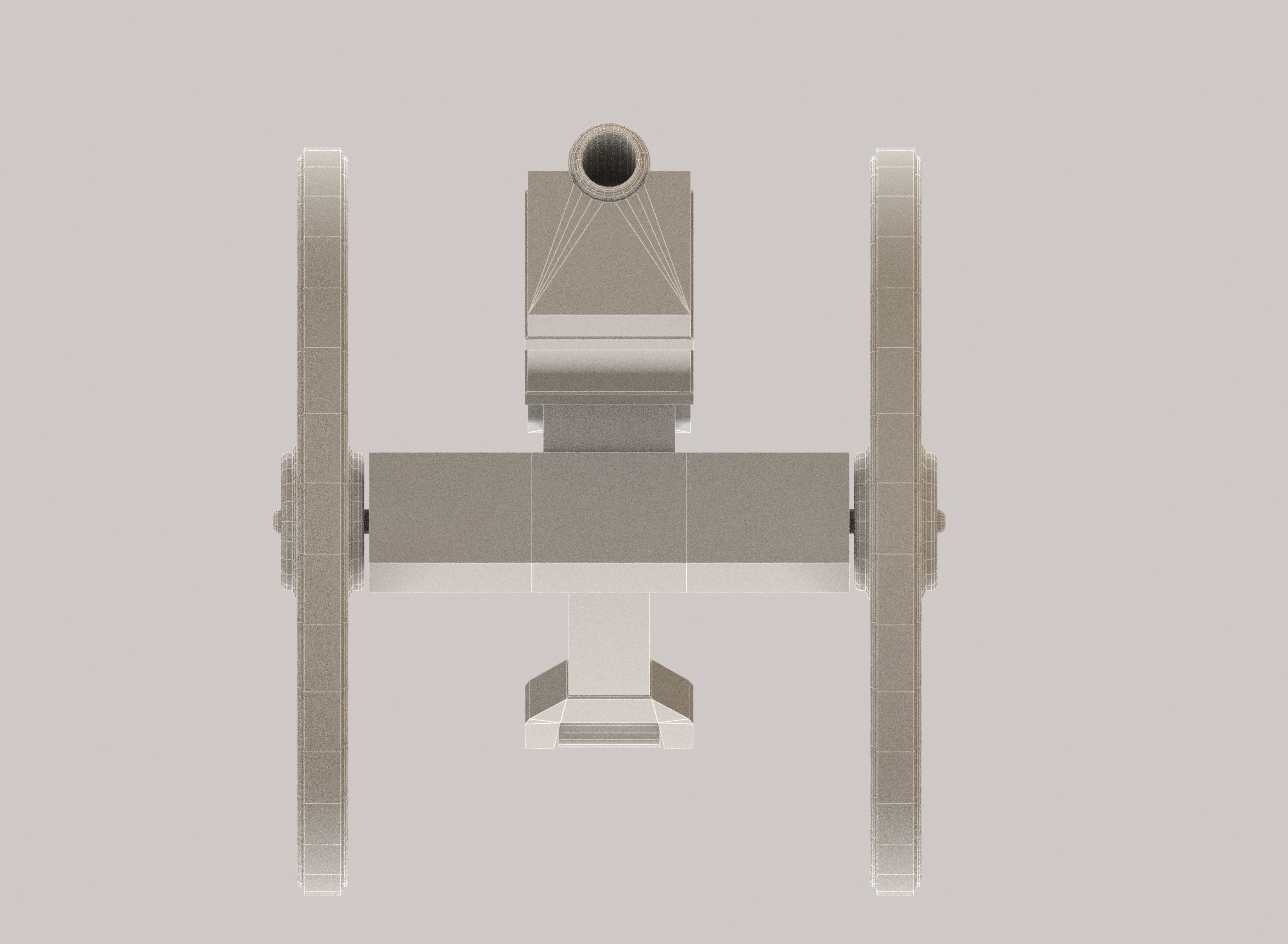 Medieval cannon Low-poly 3D model_26