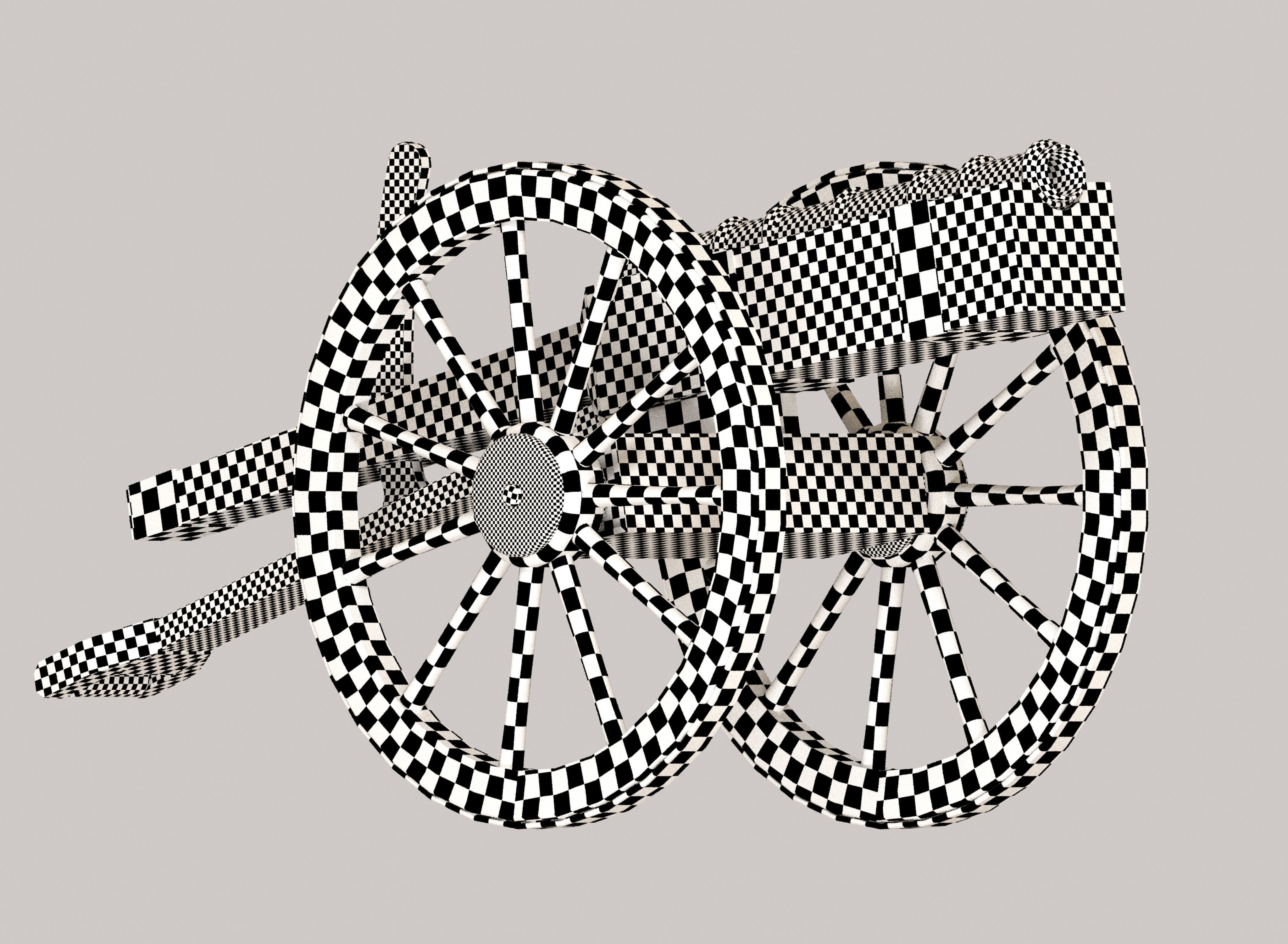 Medieval cannon Low-poly 3D model_21