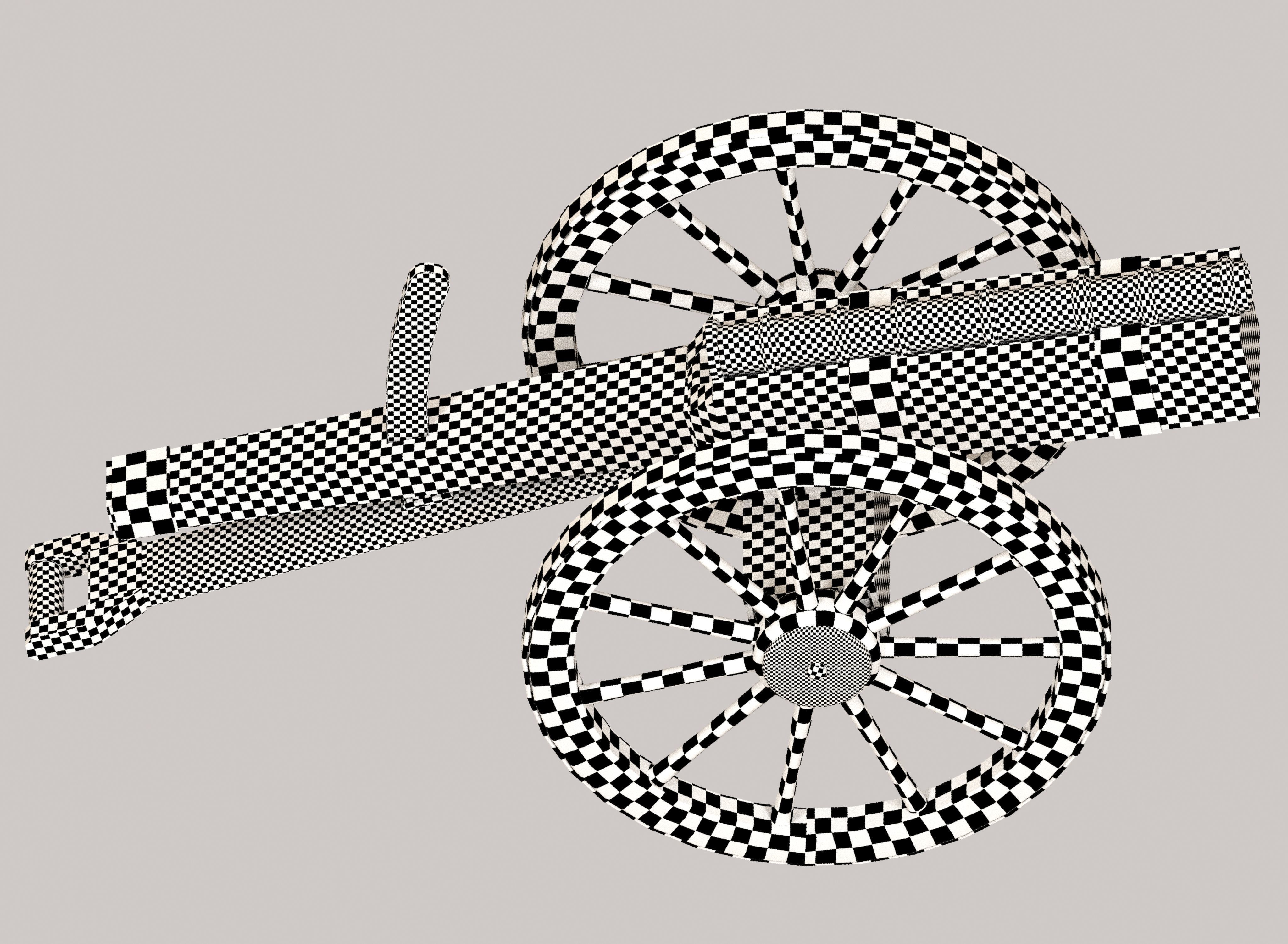 Medieval cannon Low-poly 3D model_24