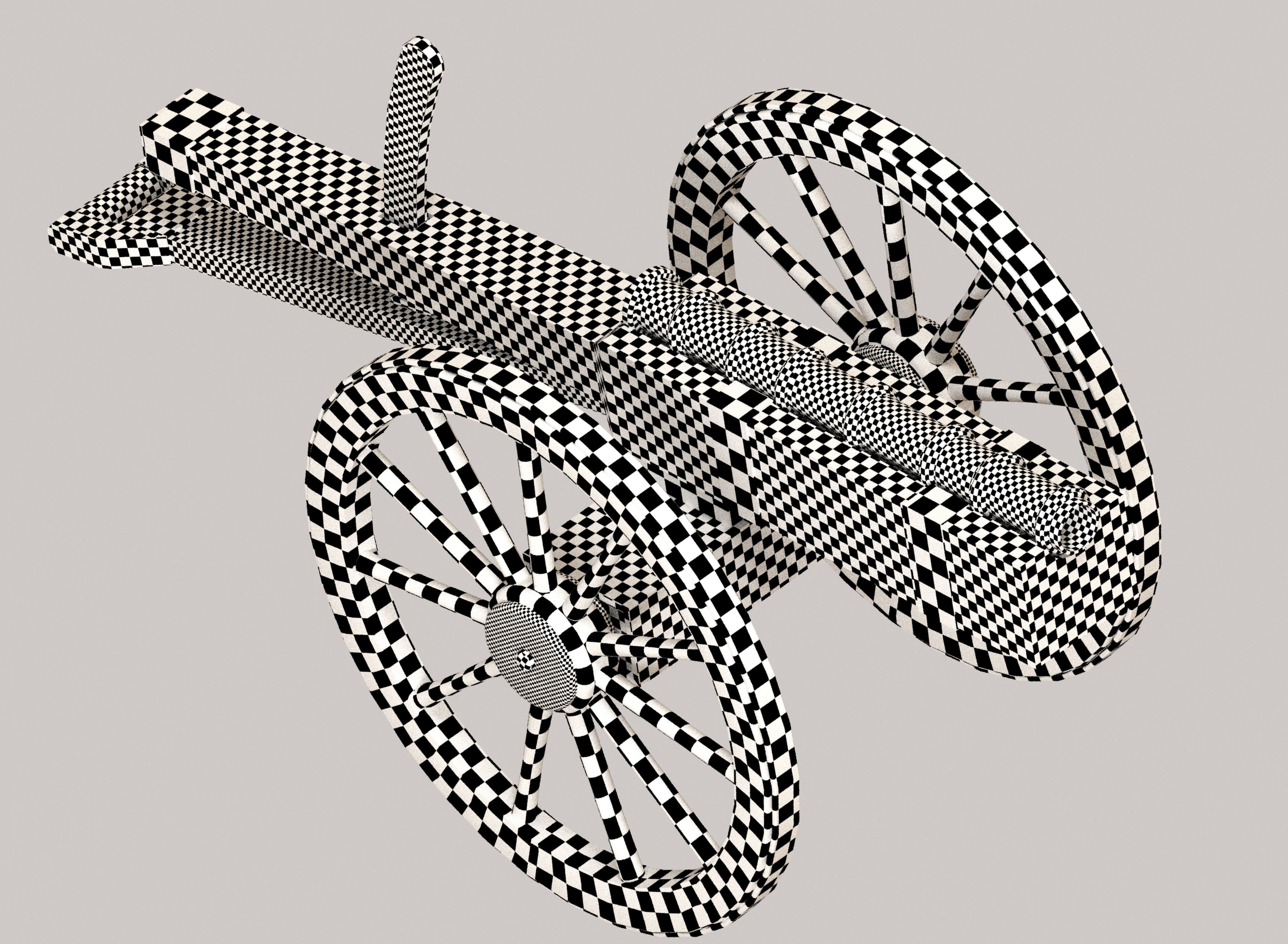 Medieval cannon Low-poly 3D model_22