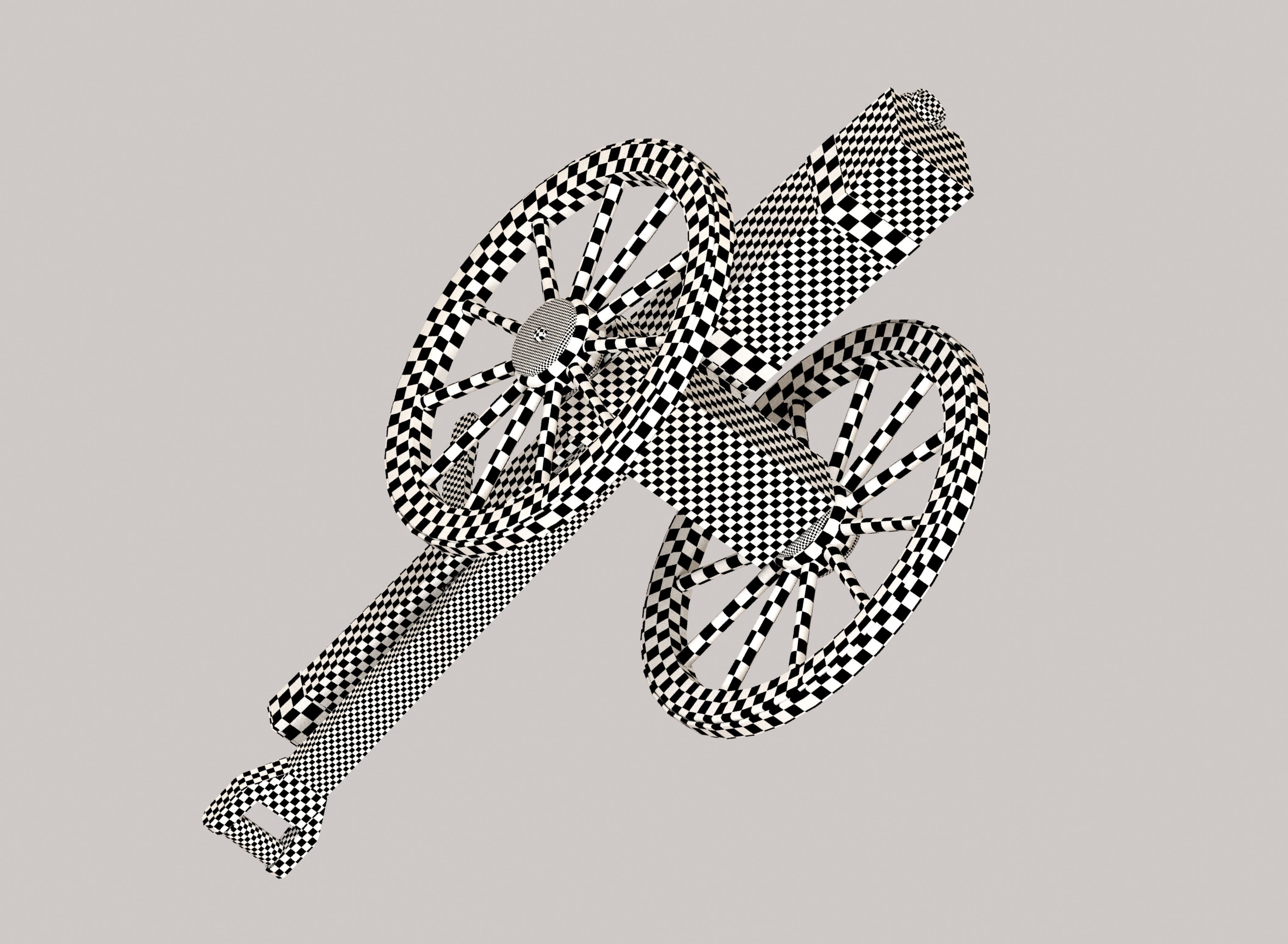 Medieval cannon Low-poly 3D model_23