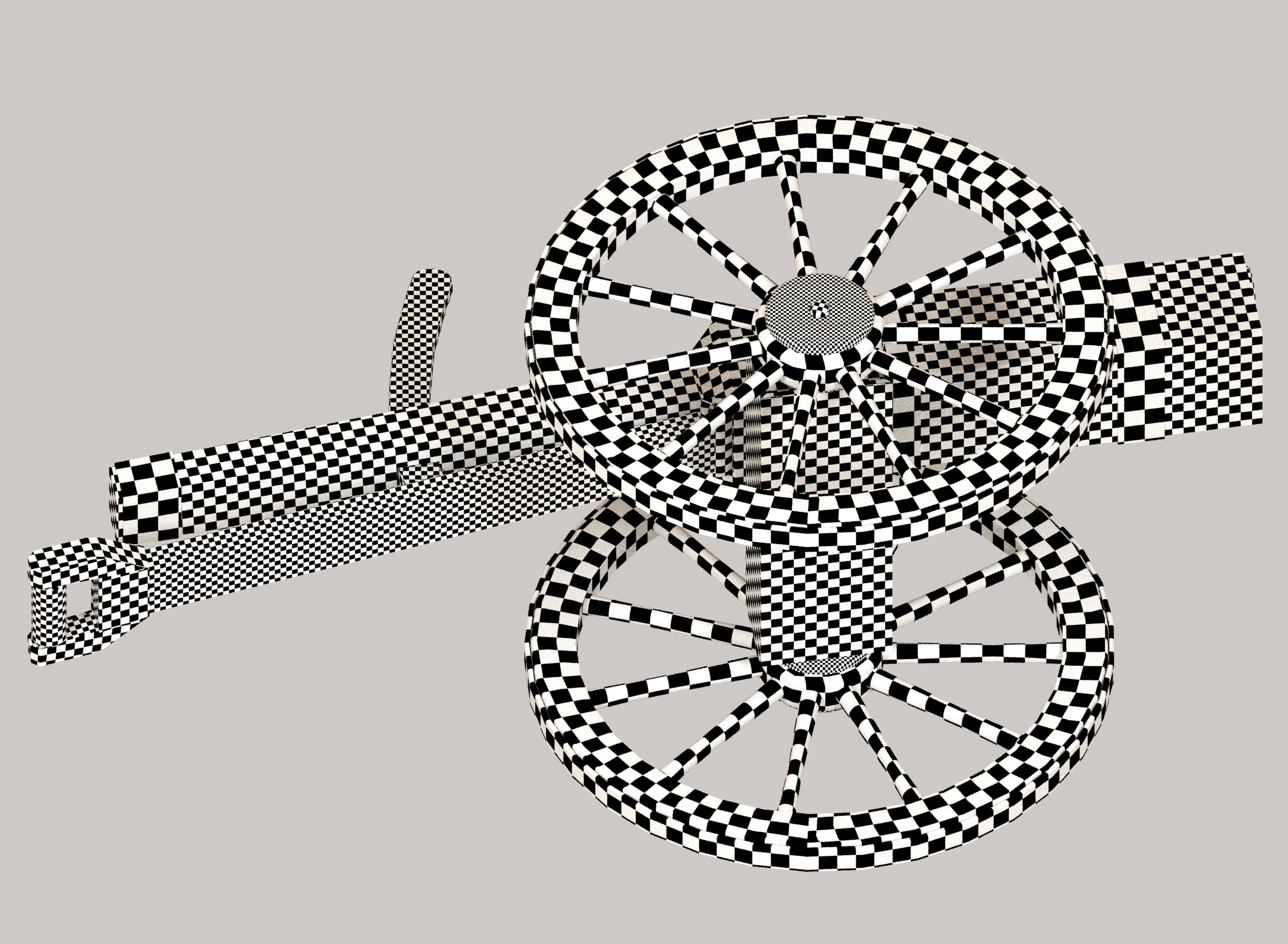 Medieval cannon Low-poly 3D model_25